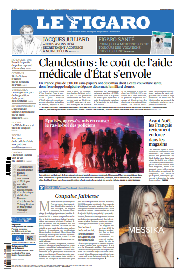 Le Figaro Du Lundi 7 Décembre 2020