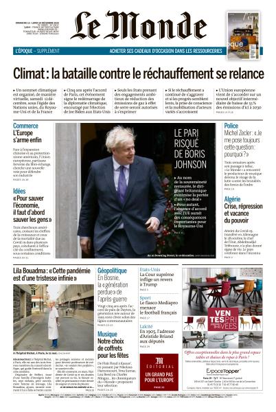 Le Monde Du Dimanche 13 & Lundi 14 Décembre 2020