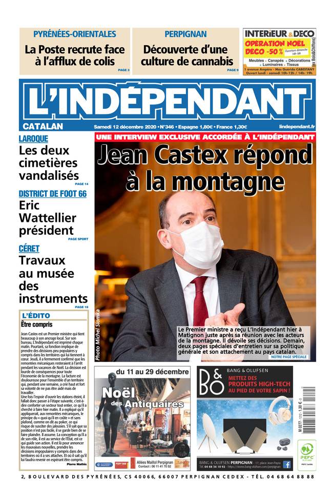 L'Indépendant (3 Éditions) Du Samedi 12 Décembre 2020