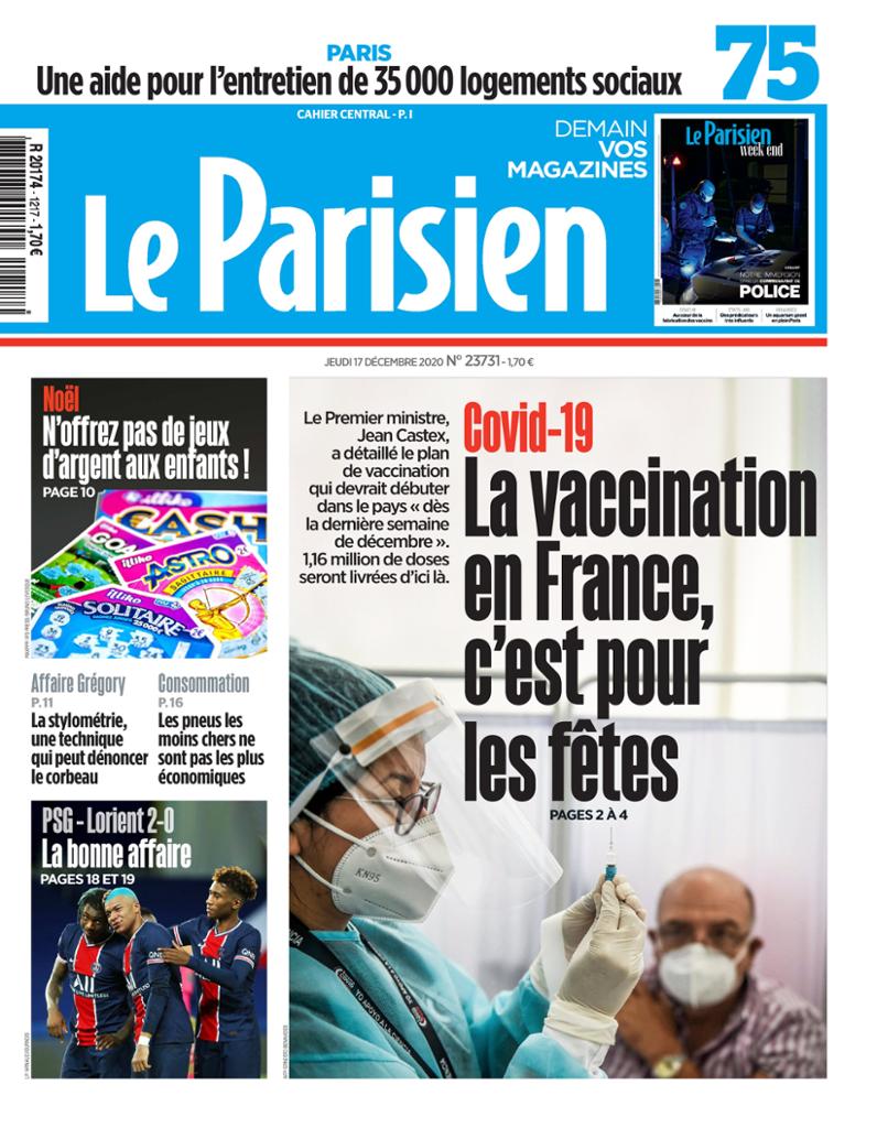 Le Parisien Du Jeudi 17 Décembre 2020