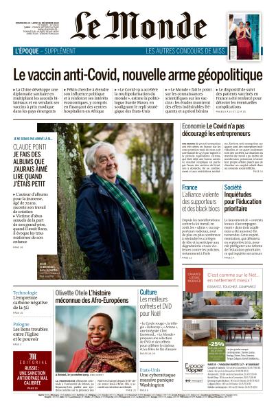 Le Monde Du Dimanche 20 & Lundi 21 Décembre 2020