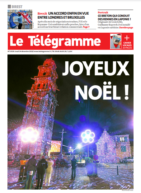 Le Télégramme (3 Éditions) Du Jeudi 24 Décembre 2020
