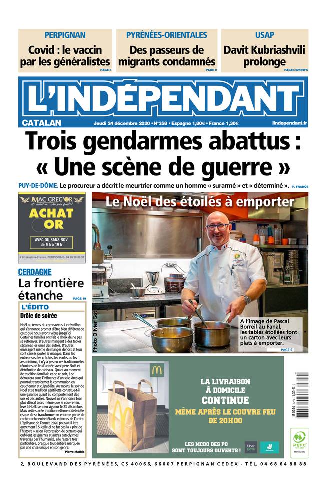 L'Indépendant (3 Éditions) Du Jeudi 24 Décembre 2020