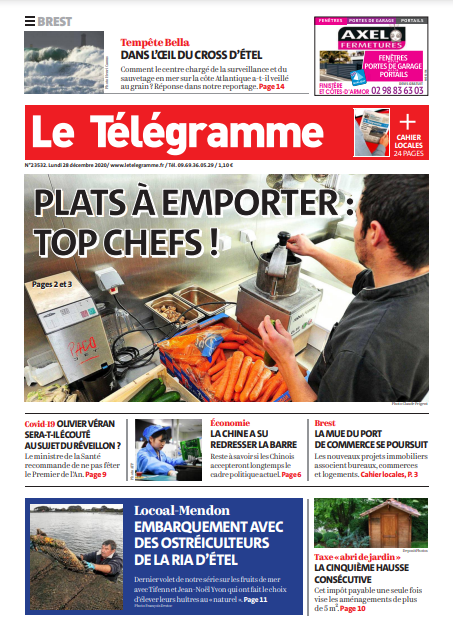  Le Télégramme (3 Éditions) Du Lundi 28 Décembre 2020