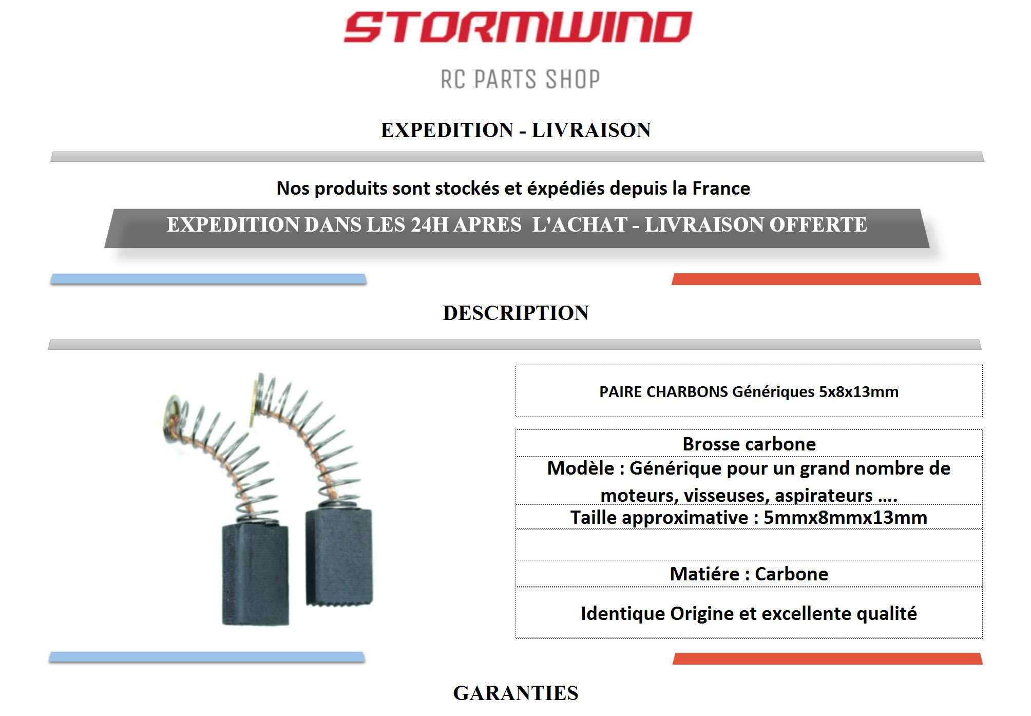 Hefddehy Lot De 5 Paires De Balais à Charbon De Moteur 13 Mm X 8 Mm X 5 Mm Universels Pour Outils électriques De Rechange Pour Meuleuse D - Foto 2