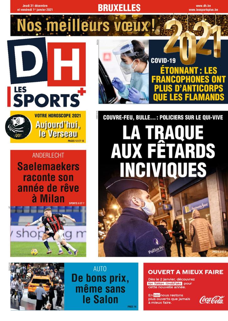 journaux Belges Du Jeudi 31 Décembre 2020 