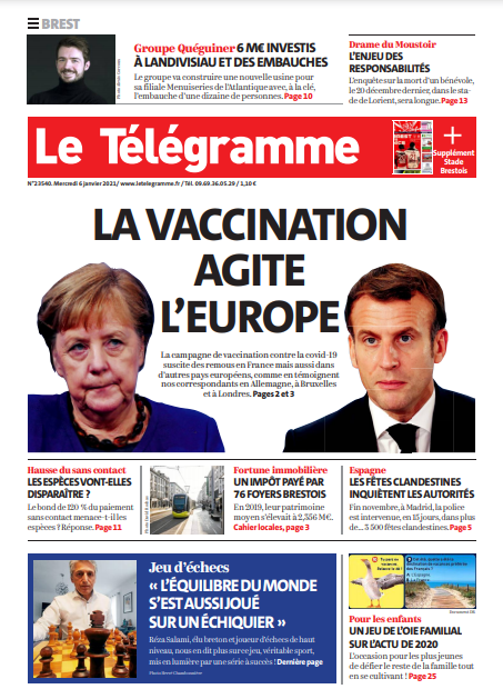 Le Télégramme (3 Éditions) Du Mercredi 6 Janvier 2021