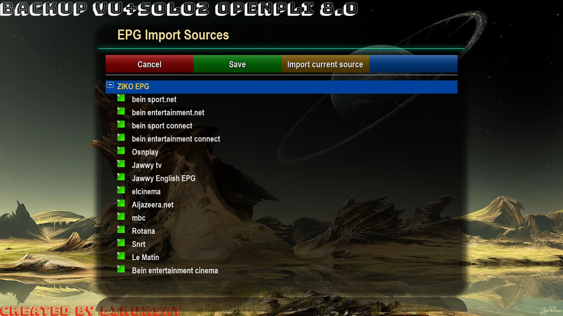 BACKUP EGAMI 9.0.5 VU+SOLO2 BY LINUXSAT 07.01.2021 - VU+ SOLO 2 - Linux  Satellite Support Community