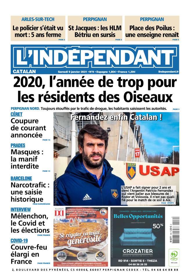 L'Indépendant (3 Éditions) Du Samedi 9 Janvier 2021