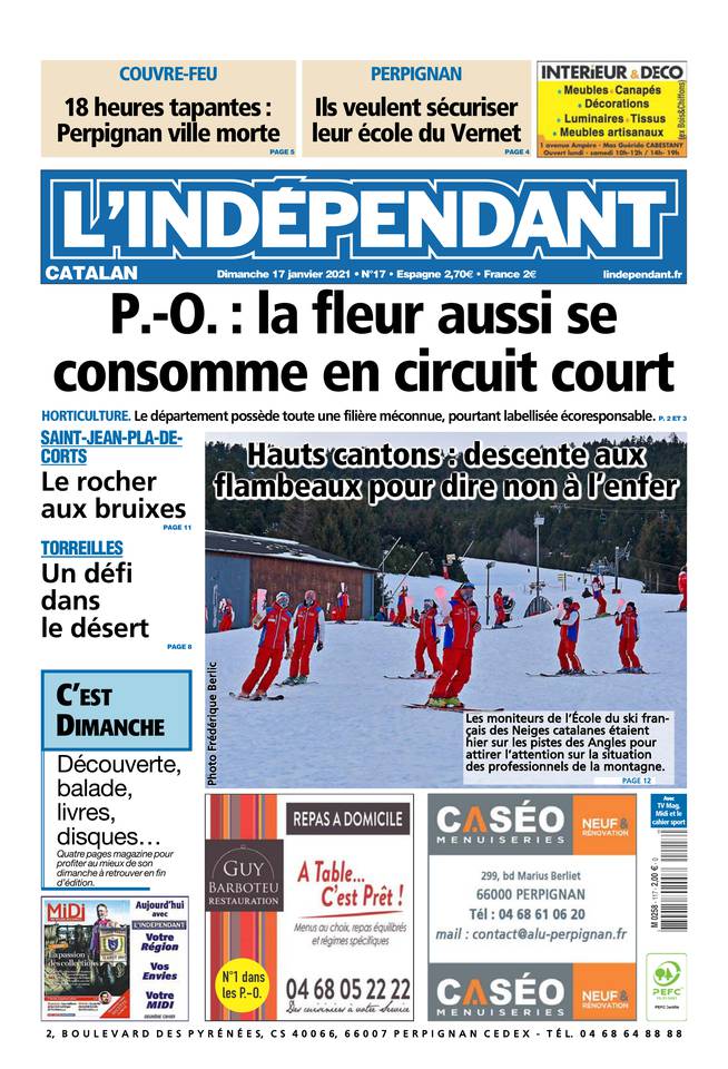L'Indépendant (3 Éditions) Du Dimanche 17 Janvier 2021