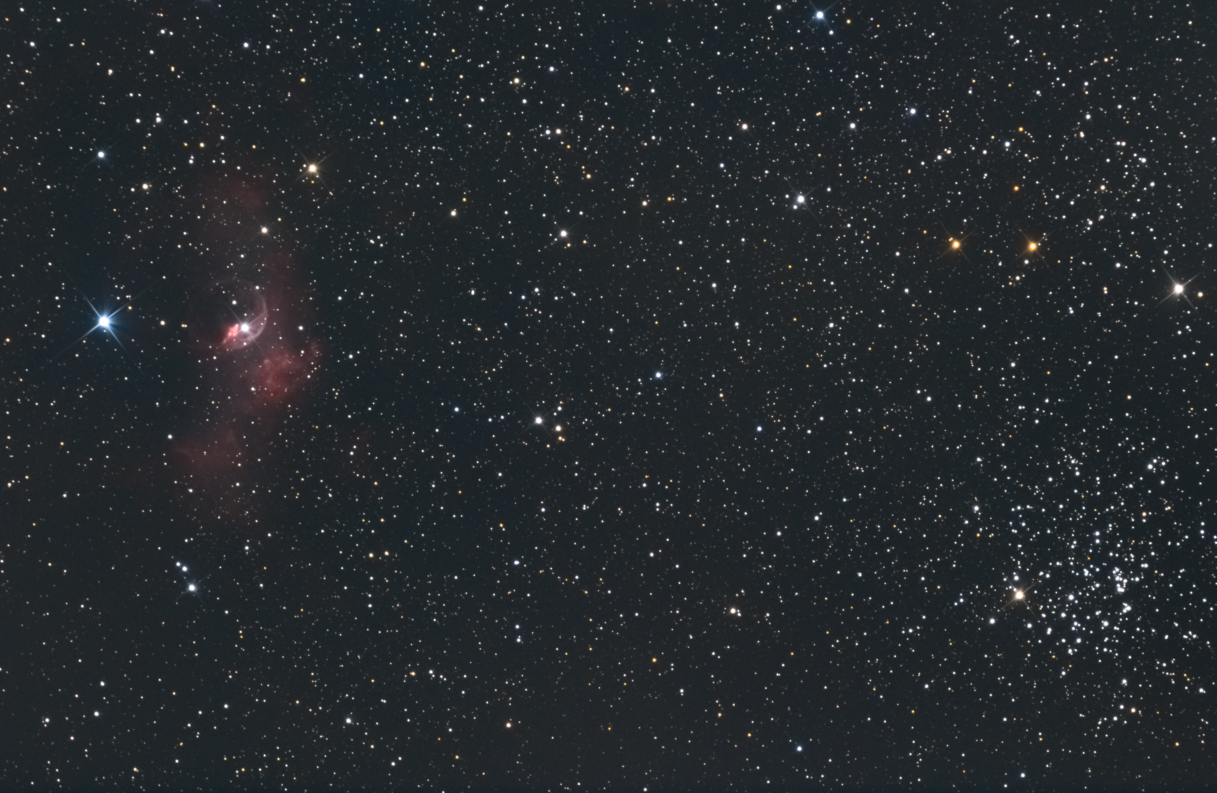 NGC7635 (Bulle) + M52 (Amas poivre et sel) 52in