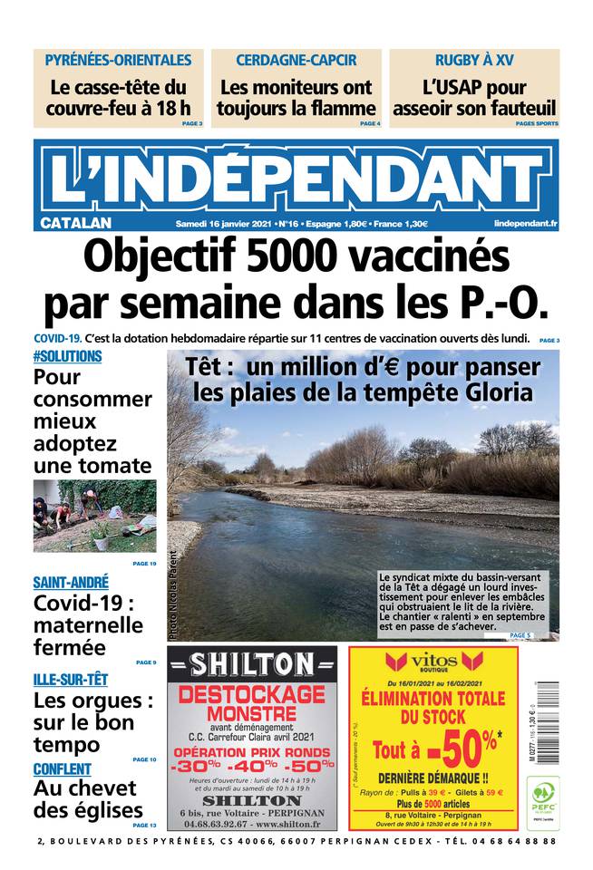L'Indépendant (3 Éditions) Du Samedi 16 Janvier 2021