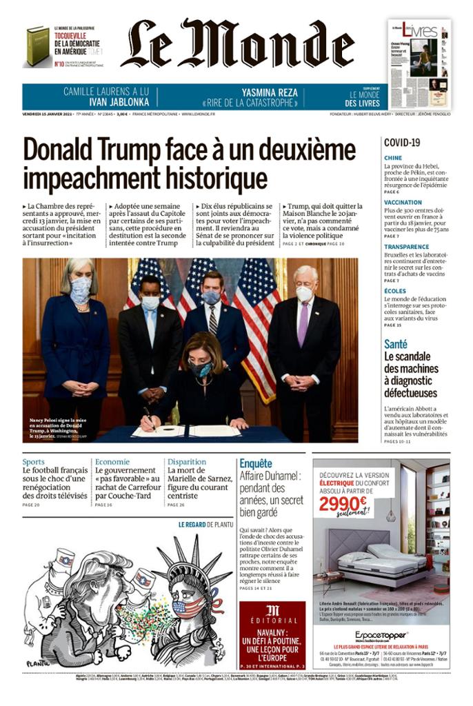 Le Monde Du Vendredi 15 Janvier 2021