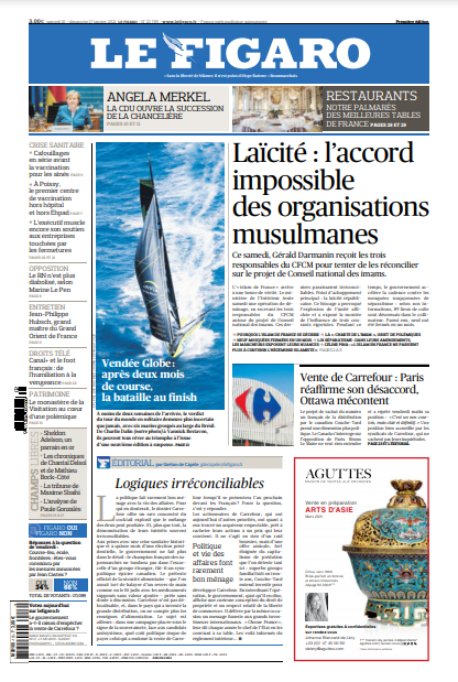 Le Figaro Du Samedi 16 & Dimanche 17 Janvier 2021