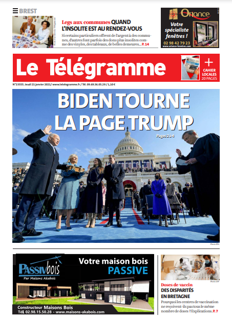 Le Télégramme (3 Éditions) Du Jeudi 21 Janvier 2021