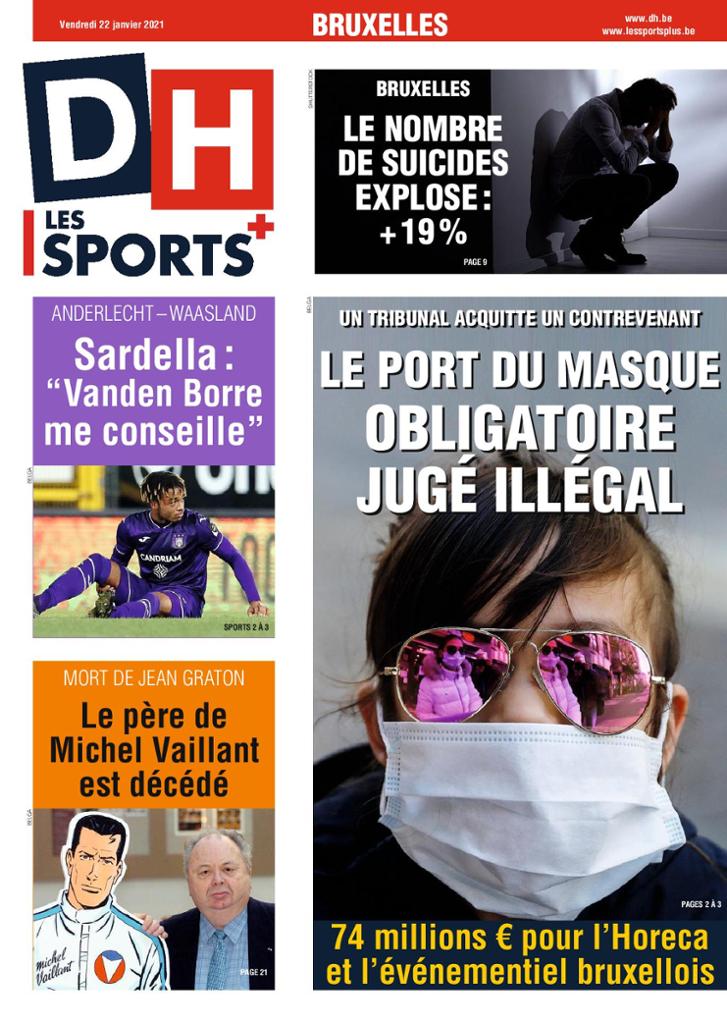 journaux Belges Du Vendredi 22 Janvier 2021