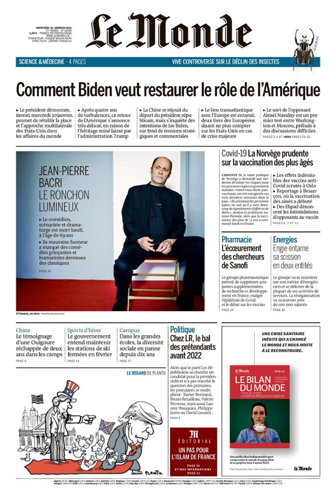Le Monde Du Mercredi 20 Janvier 2021