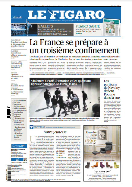 Le Figaro Du Lundi 25 Janvier 2021