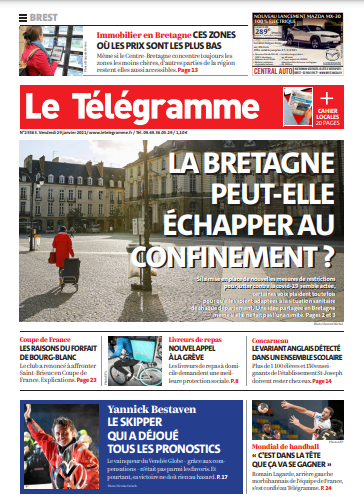 Le Télégramme (3 Éditions) Du Vendredi 29 Janvier 2021