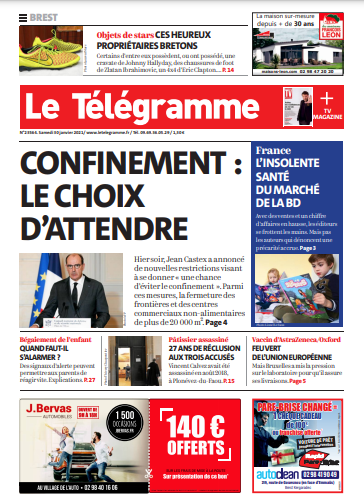 Le Télégramme (3 Éditions) Du Samedi 30 Janvier 2021