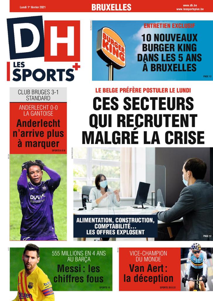 journaux Belges Du Lundi 1er Février 2021