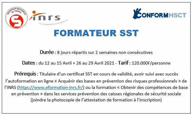 3 Formations De Formateur Sst Conform Hsct