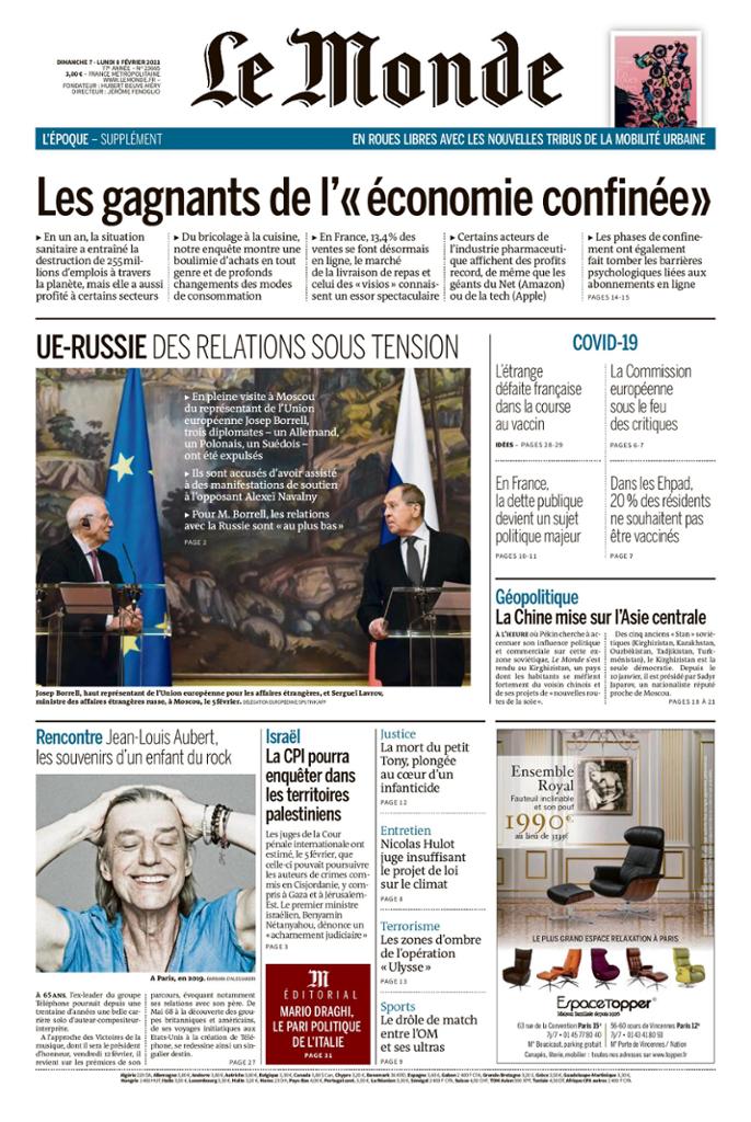 Le Monde Du Dimanche 7 & Lundi 8 Février 2021