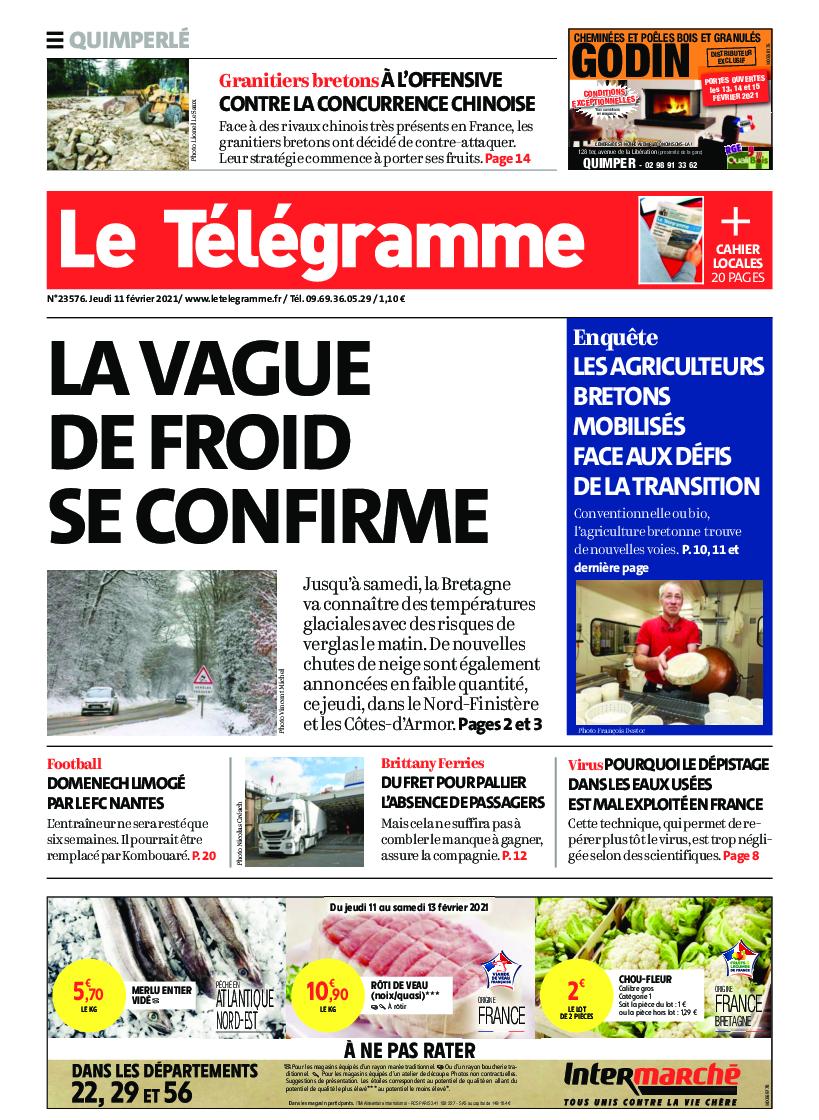 Le Télégramme (3 Éditions) Du Jeudi 11 Février 2021