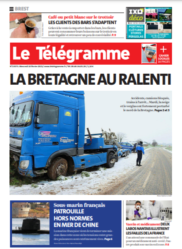  Le Télégramme (3 Éditions) Du Mercredi 10 Février 2021