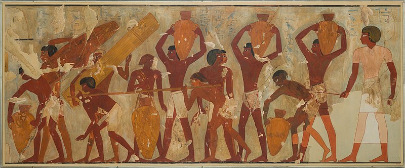 Offrandes de vins au dieu Amon - tombe de Rekhmirê