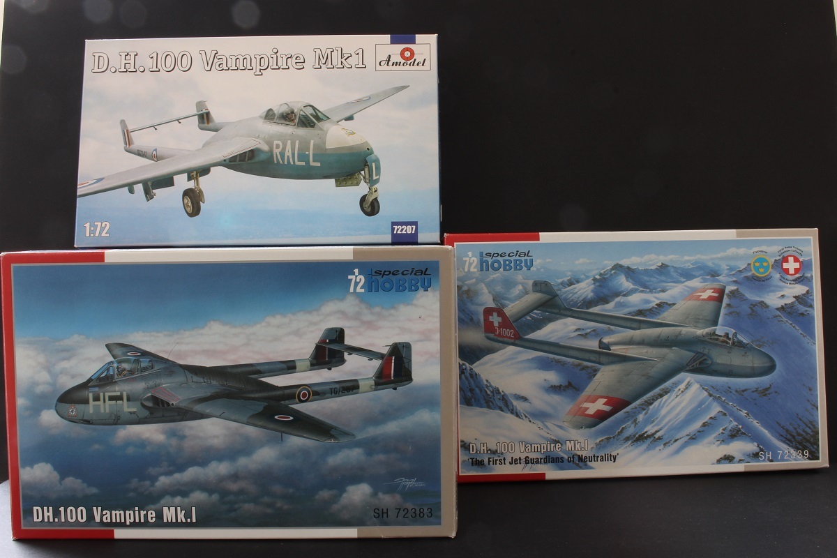De Havilland Vampire Mk 1 - Kits Special Hobby et Amodel 1/72. Déclinaison des décorations Armée de l'Air. Le Mk1 bicolore est FINI ! Rvpm