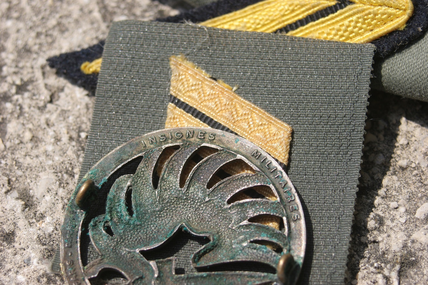 Deux insignes de béret paras + insigne de béret Légion Wakt