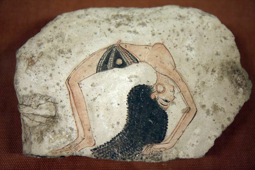 Esquisse d'une danceuse acrobatique, fragment provenant de Deir el-Médineh