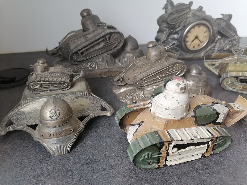 lot encrier, régule, presse papier char renault FT17 (vente clôturée) Grnu