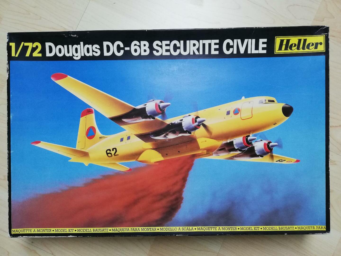 Douglas DC-6B Bombardier d'eau. Heller 1/72. Version UTA Industries, intégrateur de la version "pompier". Chantier peinture... Ld6r