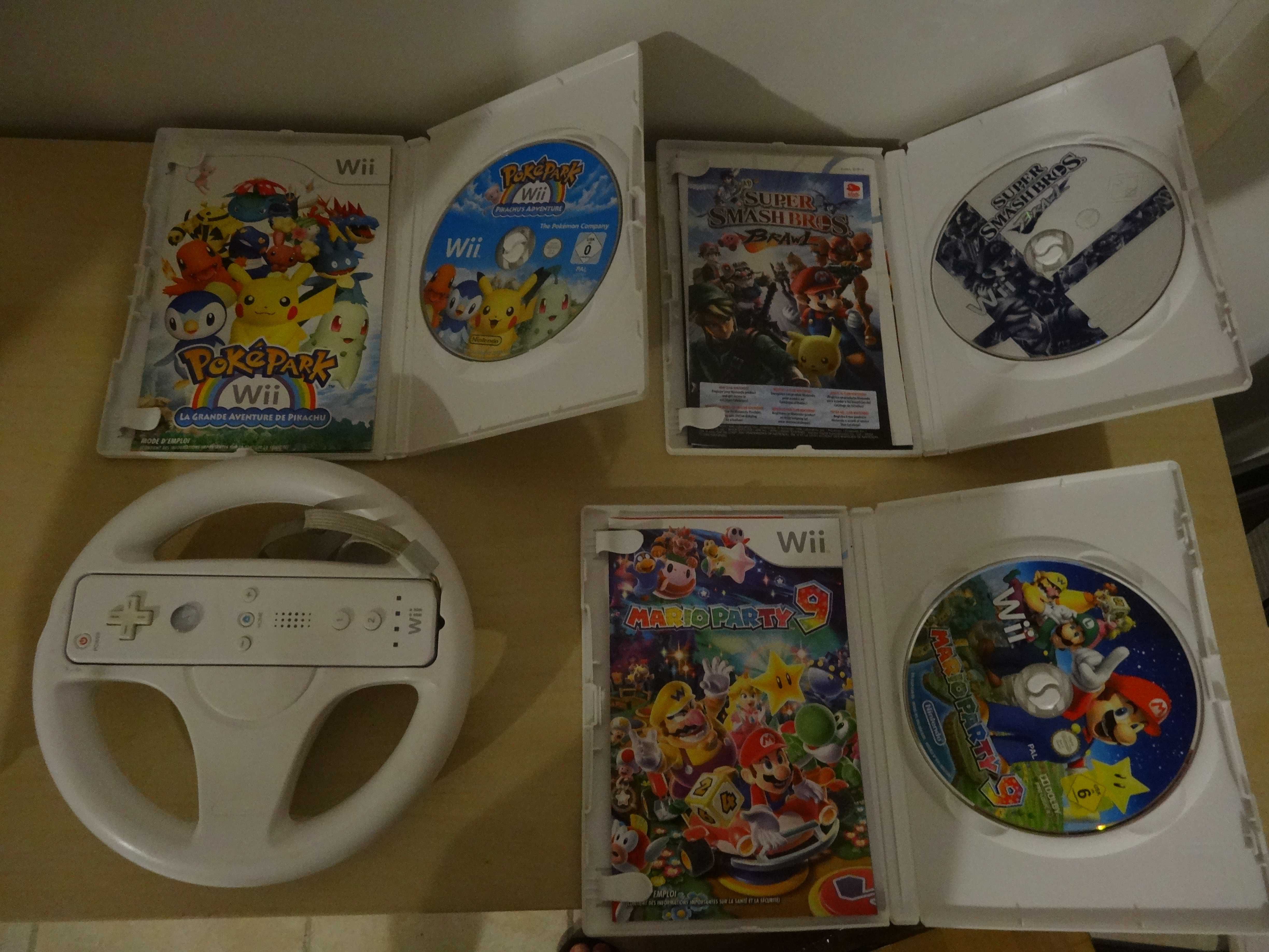 [VDS] Lot de 7 jeux Wii Mario Kart, Mario Party 8 et 9, Pokémon, Smash Bros, New Super Mario Bros 76jc