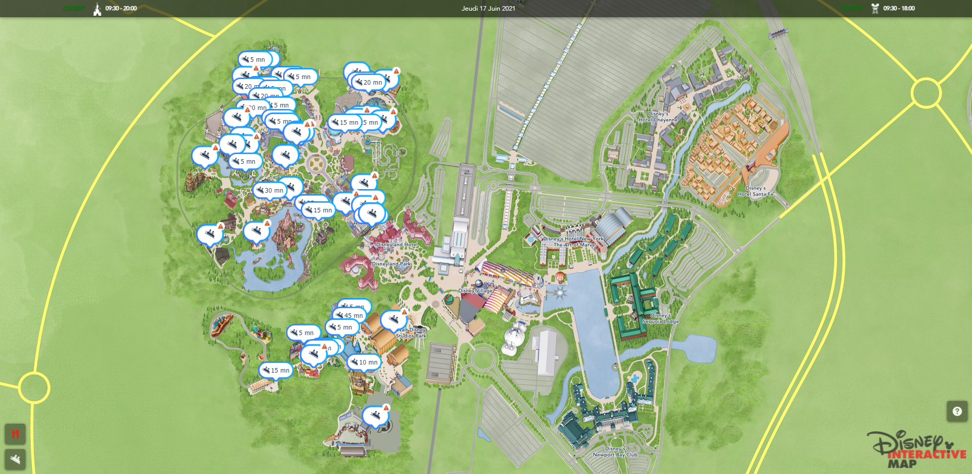 La carte de Disneyland Paris en version web! 59sn