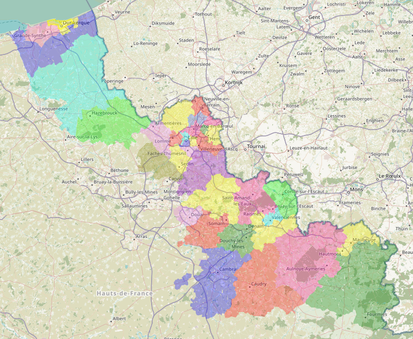 Nord département with 35 constituencies
