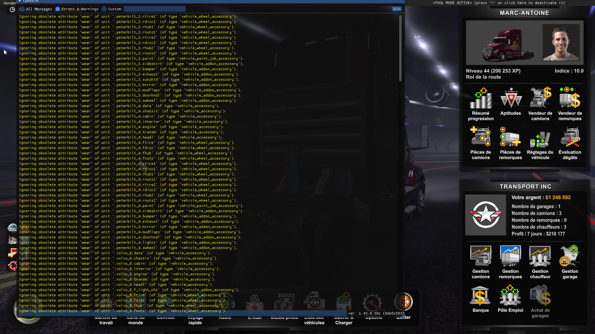 Various errors messages with 1.43 Open Beta [FIXED] - SCS Software