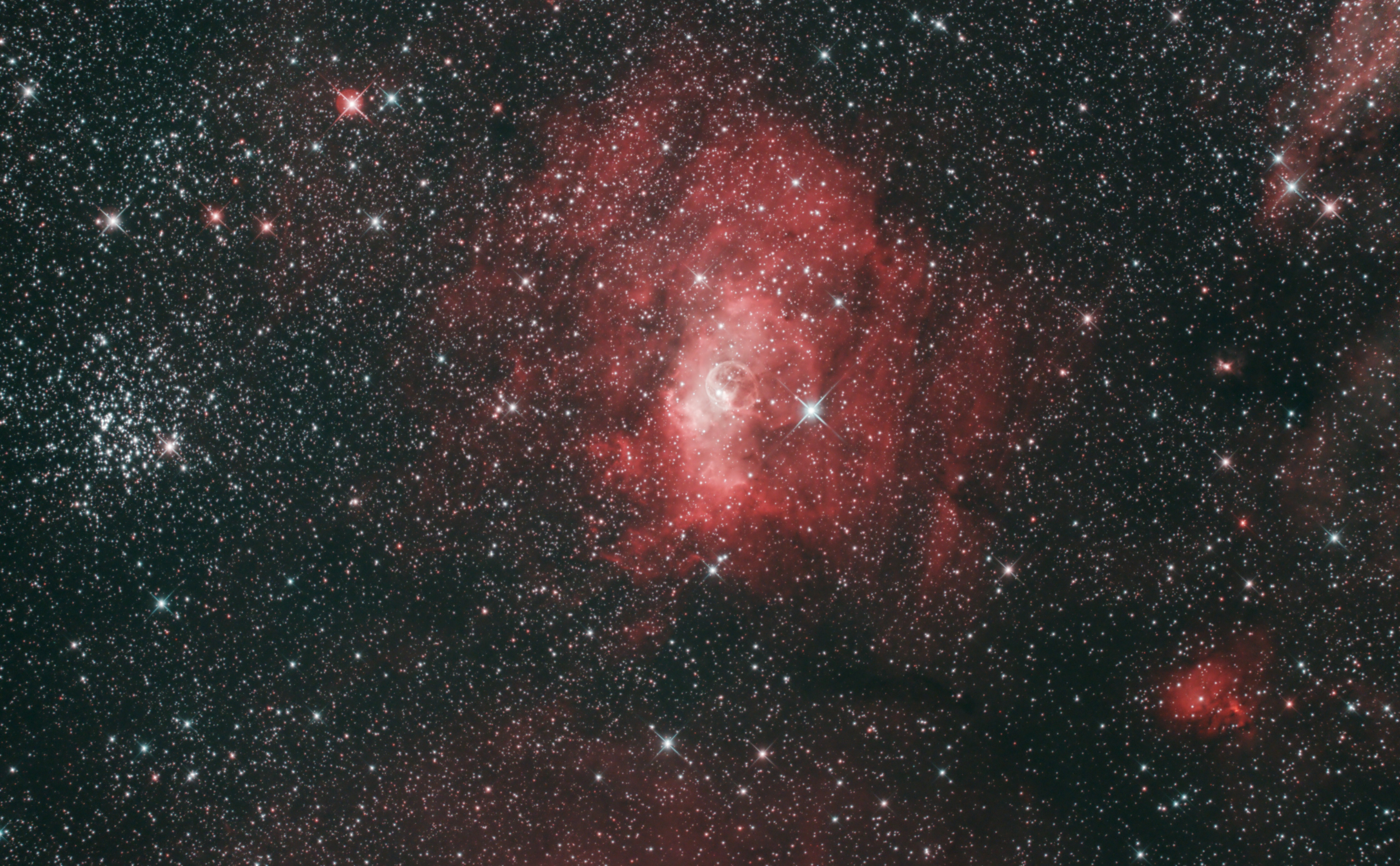 NGC 7635 + NGC 7654 - nébuleuse de la bulle + amas poivre et sel 7dyn