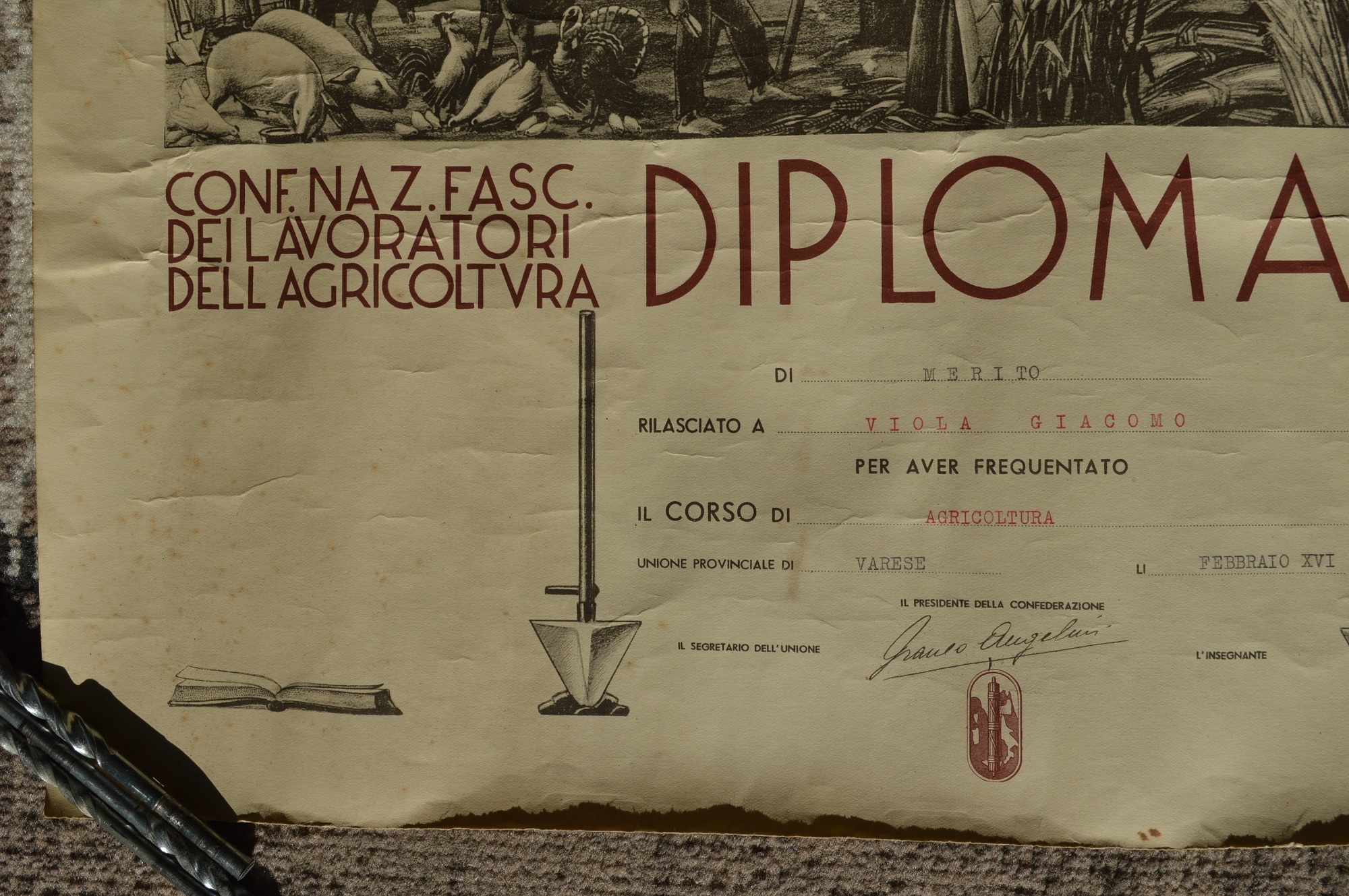 FNJ 43 jus de cave et documents italiens période fasciste  V4lu