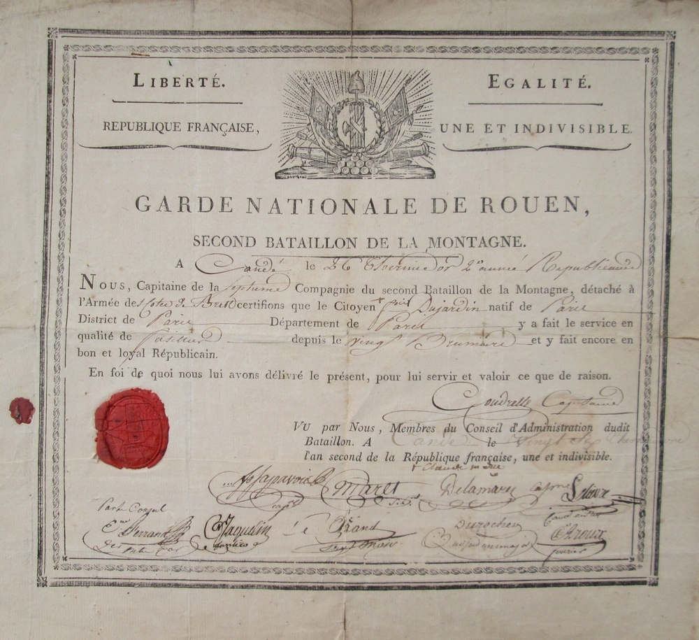 Un beau certificat de l'An 2 M9kr