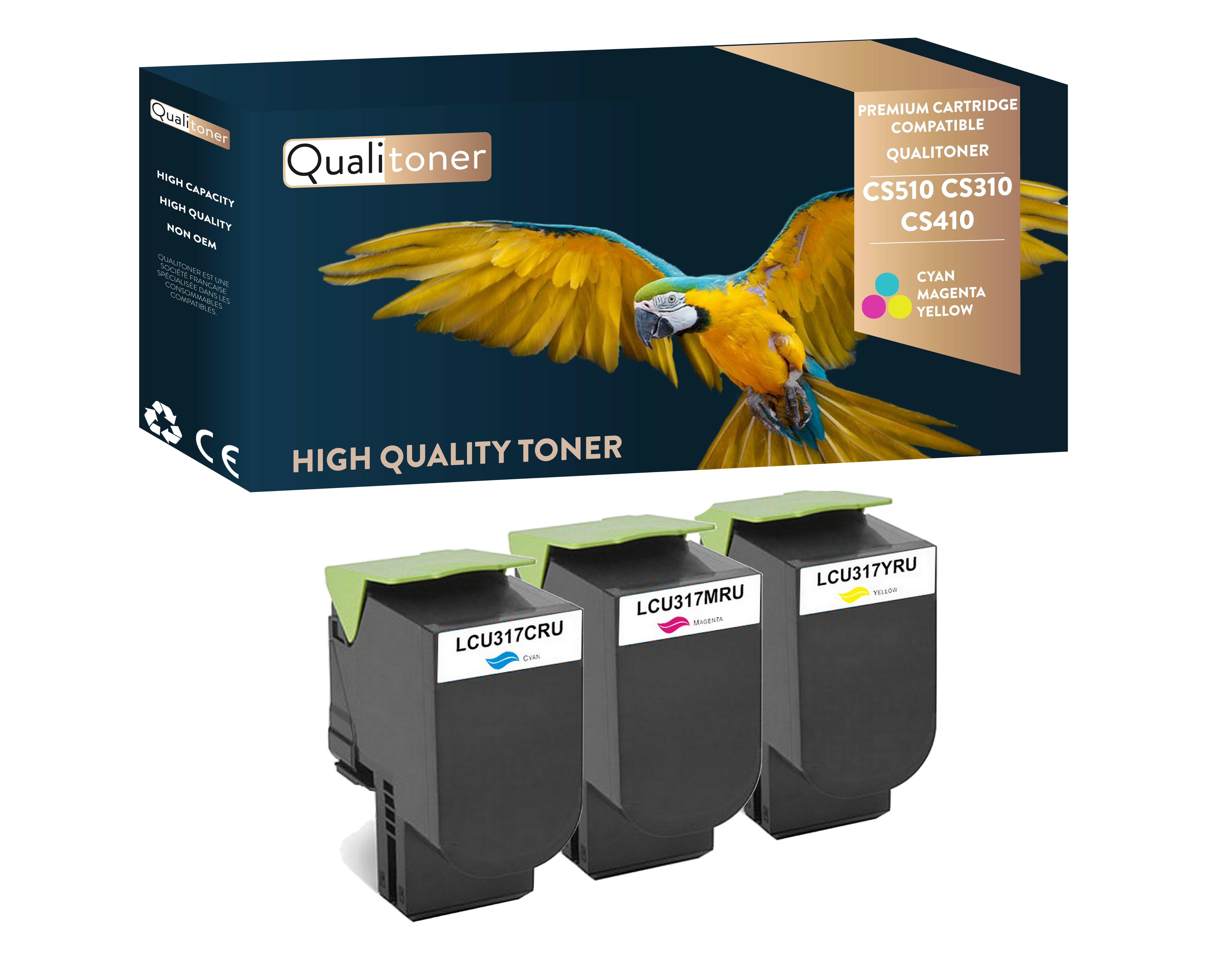 Toner Compatible Jaune Pour Lexmark CX310 CX410 CX510 - Marque QUALITONER - Neuf