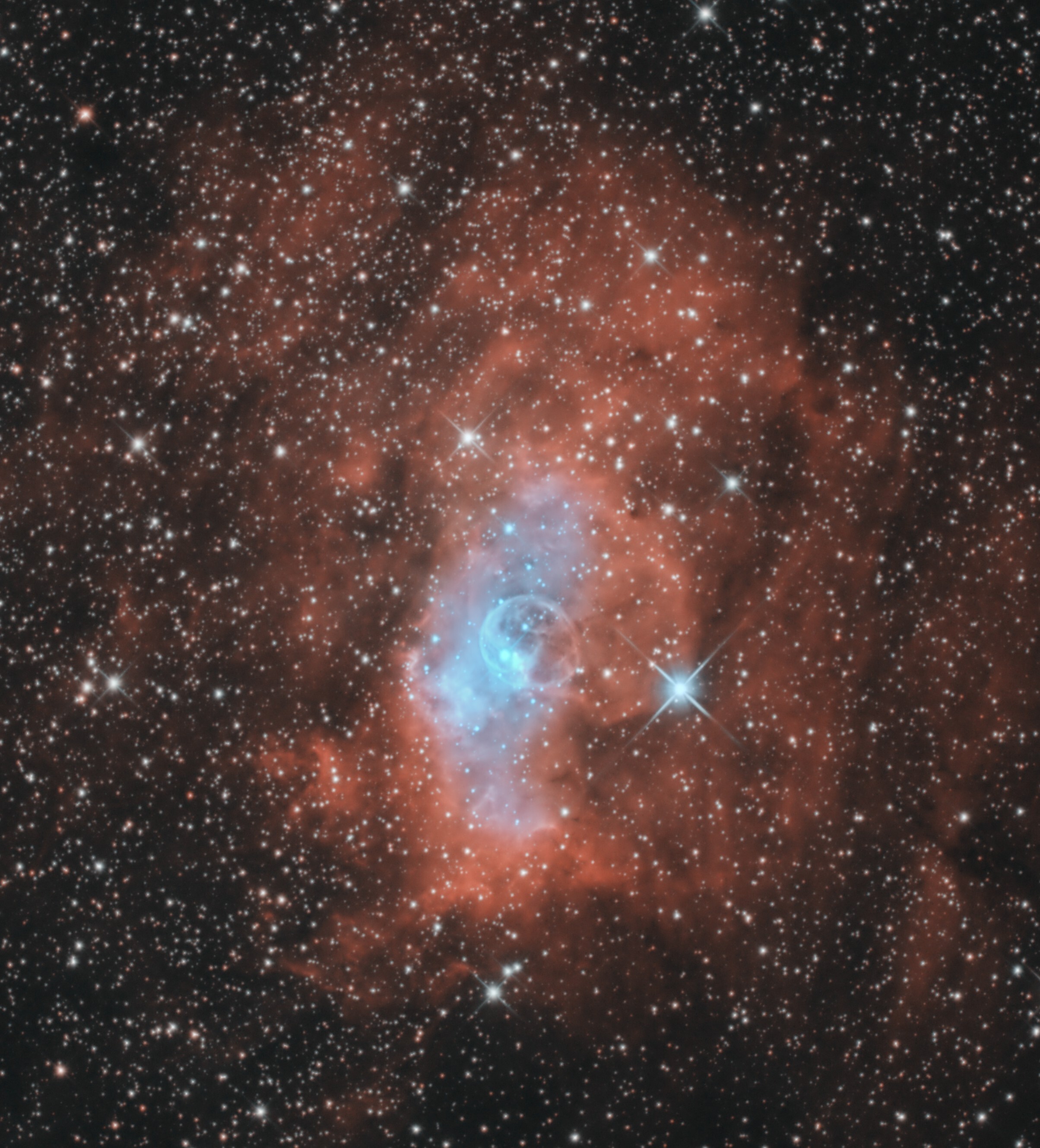 NGC 7635 + NGC 7654 - nébuleuse de la bulle + amas poivre et sel A3ai
