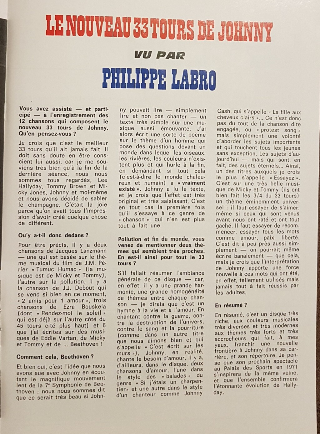 VIE  vu par Philippe Labro  (1970) Pb5w