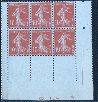 Carnets Semeuse 10 c. rouge type II Zscv