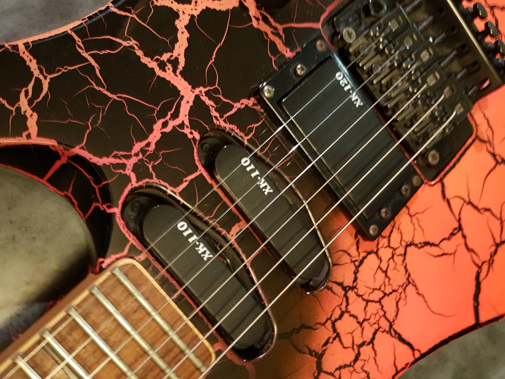 cracked paint guitar