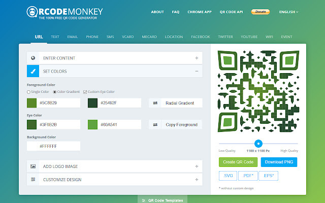 QRCode Monkey: a free QR Code generator