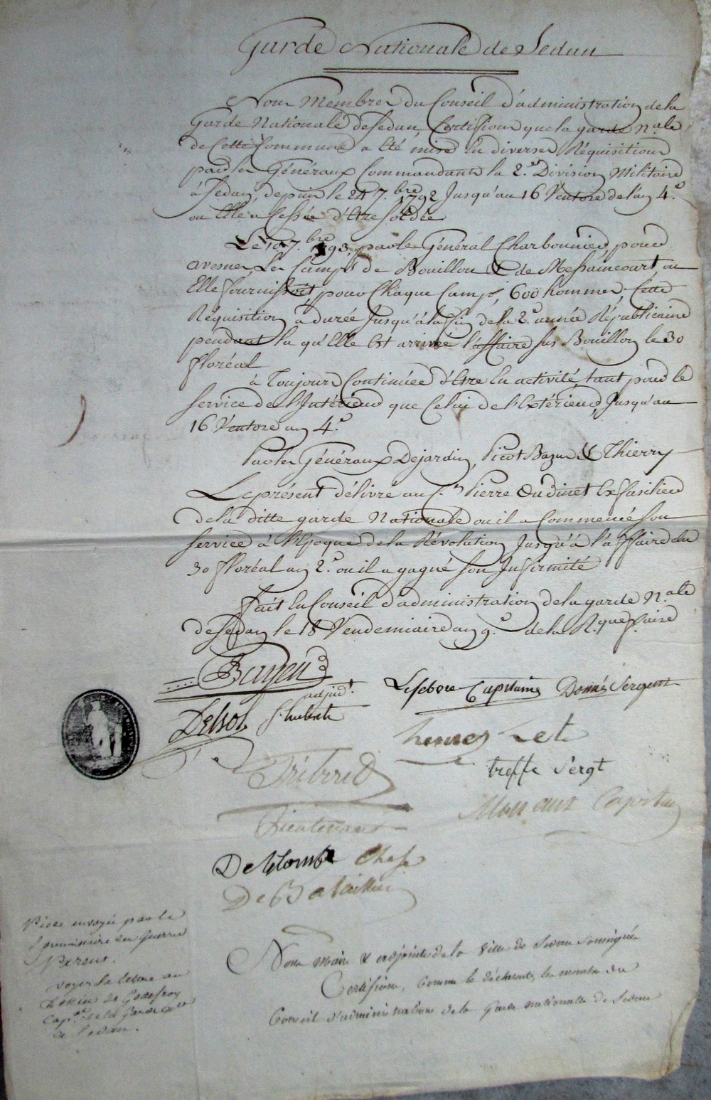 Garde nationale de Sedan et l'Affaire de Bouillon 1794 Gn4p