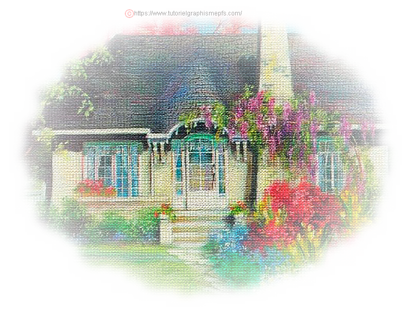 Tubes -PNG - Paysages fleuris - Maison - "broderie en relief" 2d1w